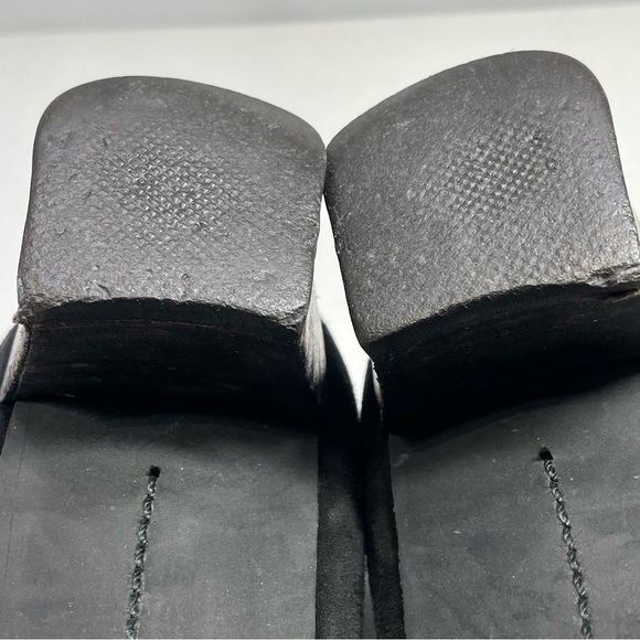 Stuart Weitzman Women’s Black Suede Shoes Size 6B Slip On Block Heel Square Toe - Picture 14 of 16